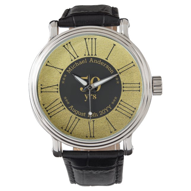 Montre 50 ans de retraite ou anniversaire Personnalisé (devant)