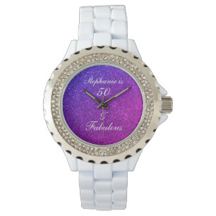 Montre 50 Et Fabulous Anniversaire Pink Purple Parties sc