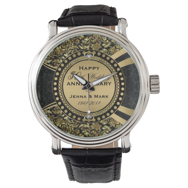 Montre 50e anniversaire du Mariage Noir & Or (devant)
