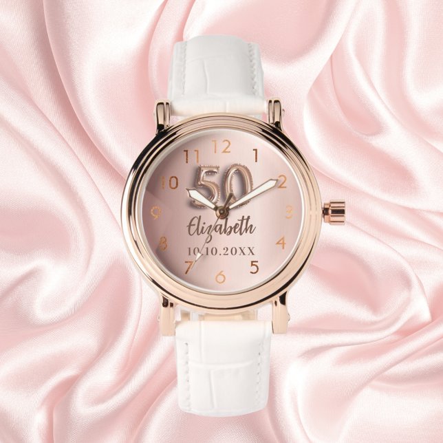 Montre 50e anniversaire rose nom or (Créateur téléchargé)