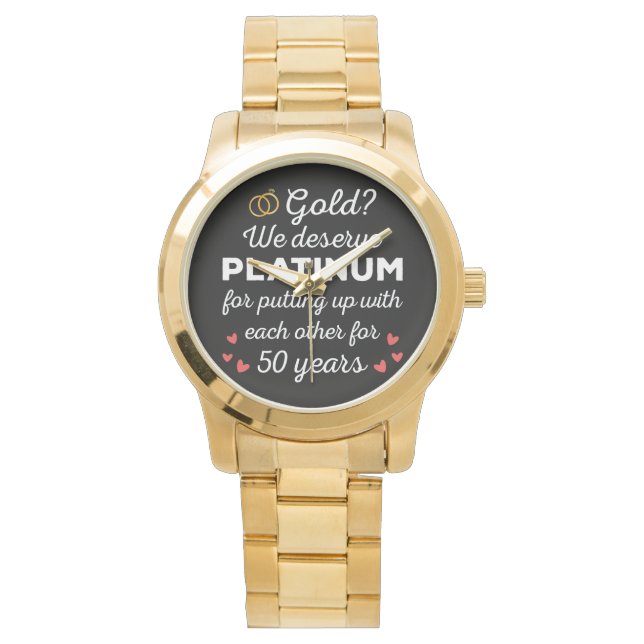 Montre 50ème anniversaire de Mariage I - Gold Funny Coupl (devant)