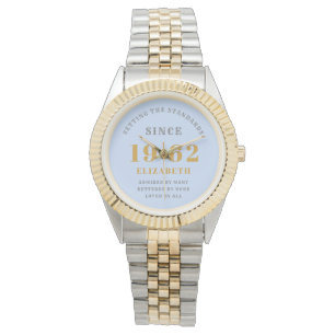 Montre 60e anniversaire 1962 Elégant bleu gris chic femme