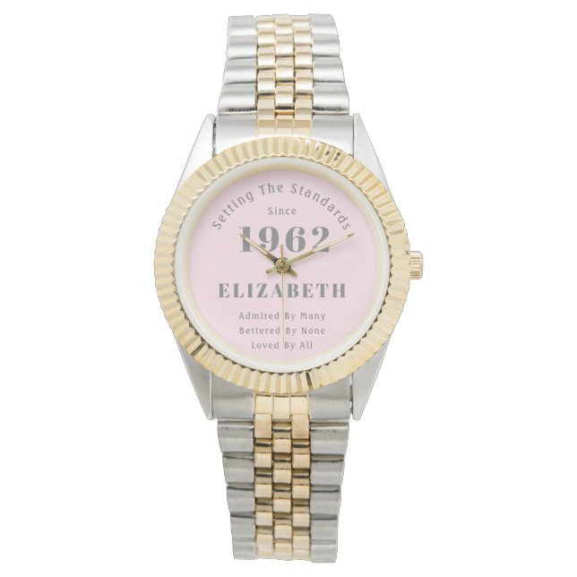 Montre 60e anniversaire 1962 Elégante fille rose Grey (devant)