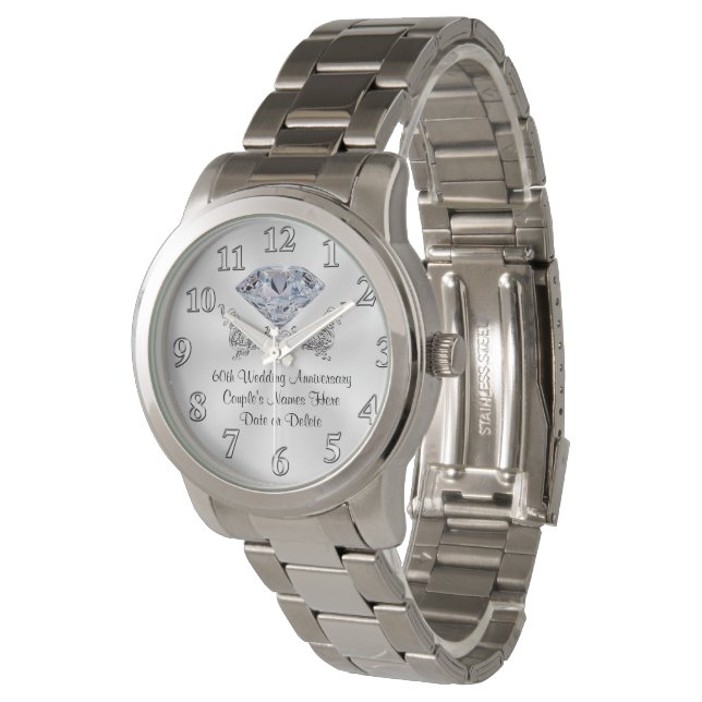 Montre 60e anniversaire de Mariage Cadeaux pour son tradi (Incliné)