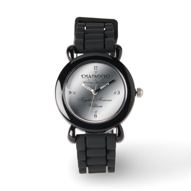 Montre 60e anniversaire Mariage Custom Watch Diamond (Recto)