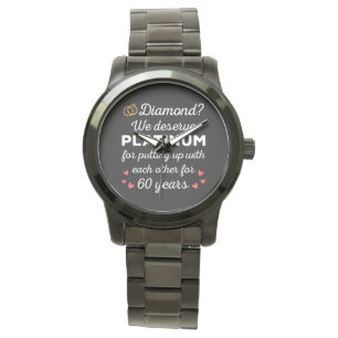 Montre 60ème anniversaire du Mariage I - Diamond Funny Co