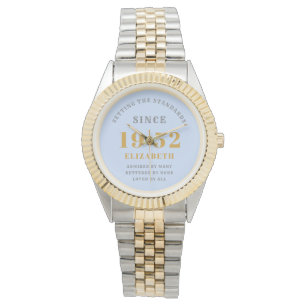 Montre 70e anniversaire 1952 Elégant bleu gris chic femme