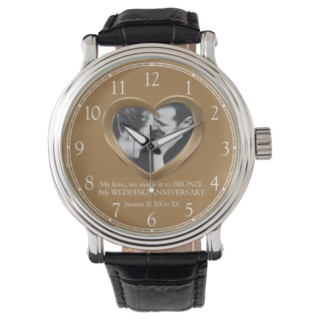 Montre 8e anniversaire du mariage de bronze numéros de co (devant)