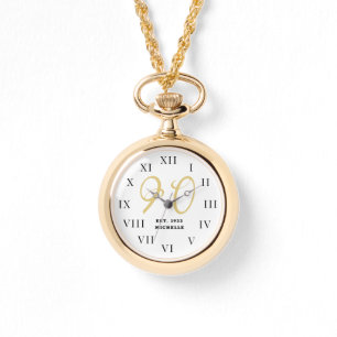 Montre 90e anniversaire Ninety Black Vintage Funny Gold