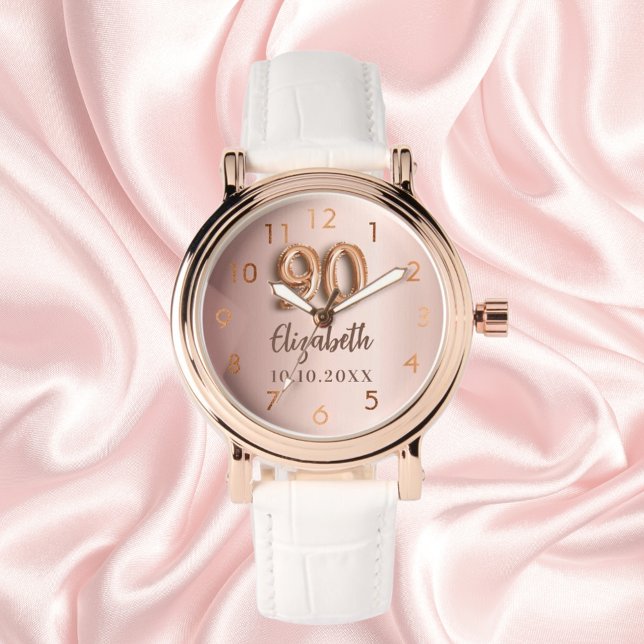 Montre 90e anniversaire rose nom or (Créateur téléchargé)