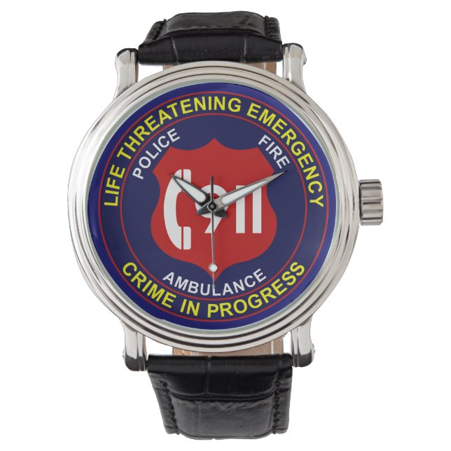 Montre 911 Veille Police Pompiers Ambulance (devant)