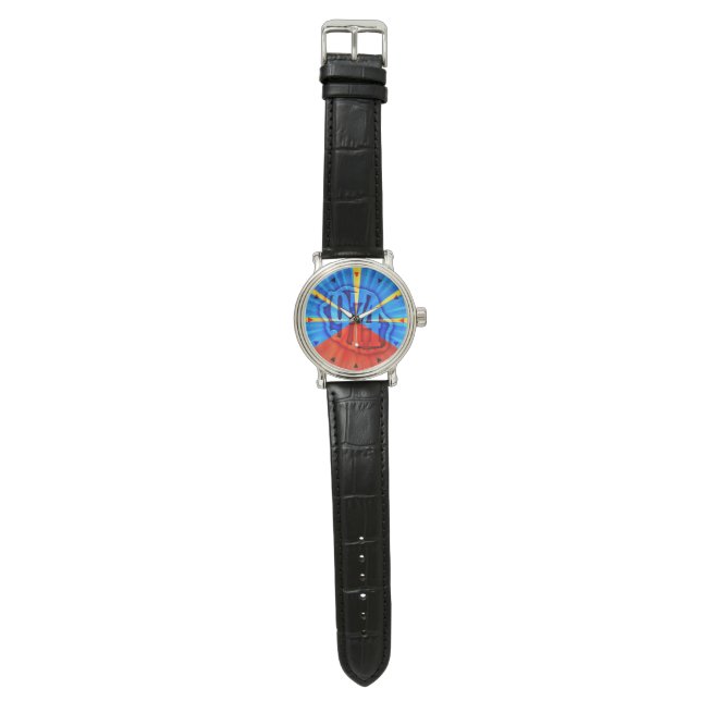 Montre 974 Ile de la Réunion - Drapeau réunionnais (Plat)