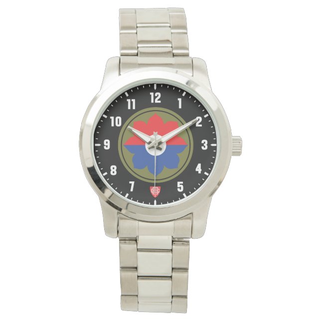 Montre 9e division d'infanterie Acier inoxydable argenté (devant)