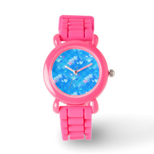 montre à bijoux de coeurs bleus