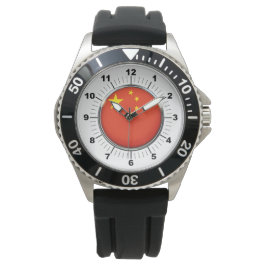 Montre à bracelet en caoutchouc noir de la couronn