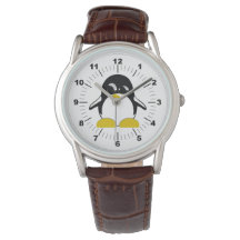 Montre à bretelles en cuir Brown classique pour ho