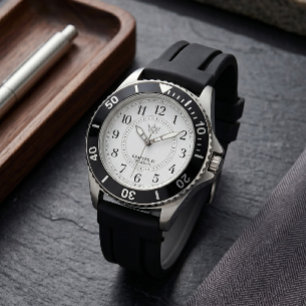 Montre à couronne avec bracelet en silicone et cad