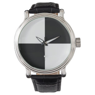 Montre À damiers noir et blanc