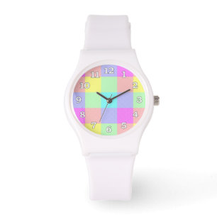 Montre À damiers Pastel Rainbow