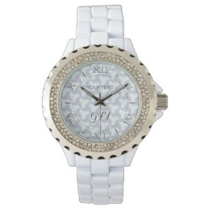 Montre À damiers personnalisées Mère de Pearl Style Dial