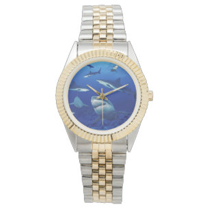 Montre à deux tons pour femmes requins