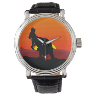 Montre À l'intérieur kangourou australien au coucher du