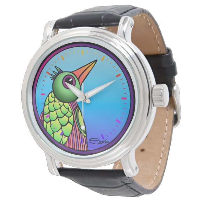 Montre à motif oiseau (Incliné)