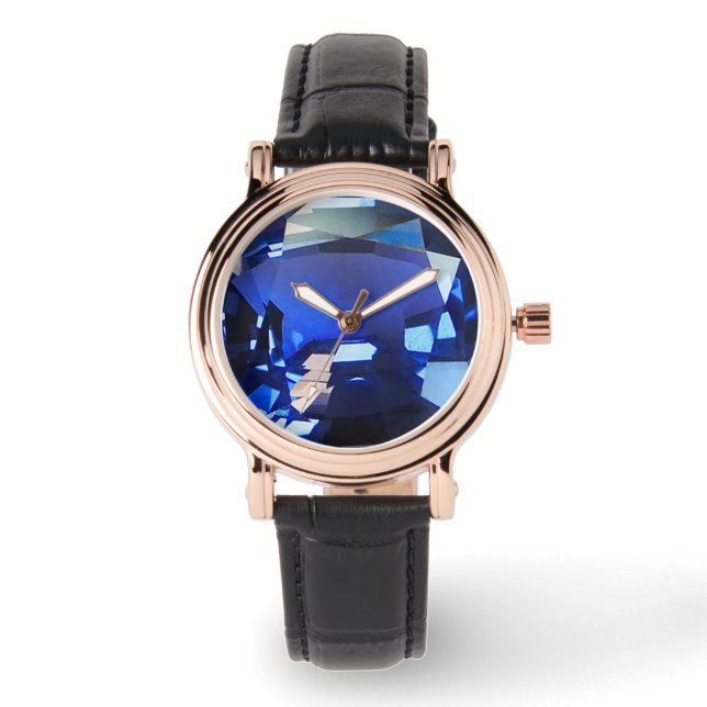 Montre à poignet bleu, Montre à pierres saphir (Recto)
