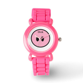 Montre à poignet de nez rose.