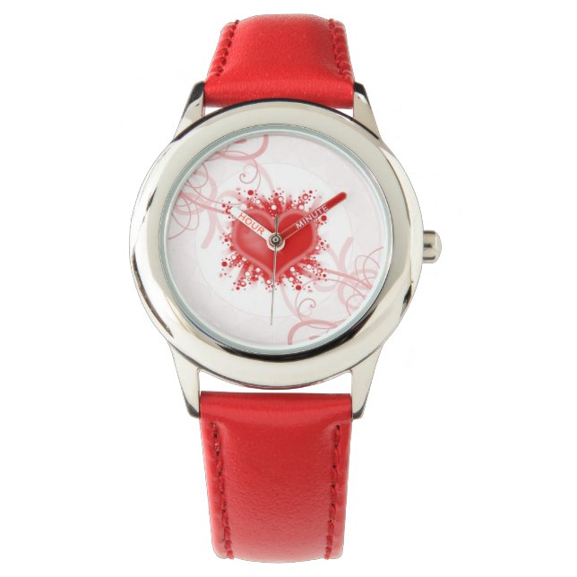 Montre à poignet du coeur rouge (devant)