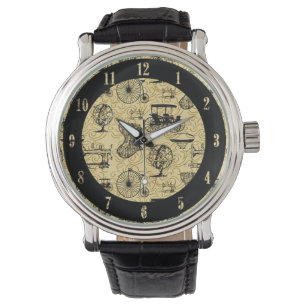 Montre à poignet Motif en vapeur jaune