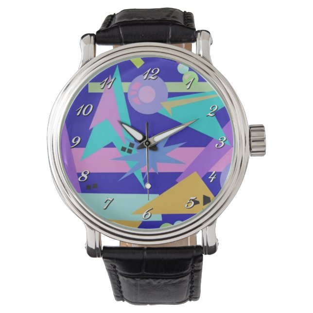 Montre à poignet Motif rétro des années 80 (devant)