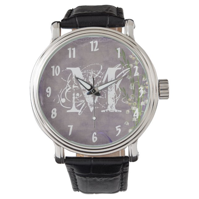 Montre à poignets blanc à dentelle de pays de fleu (devant)