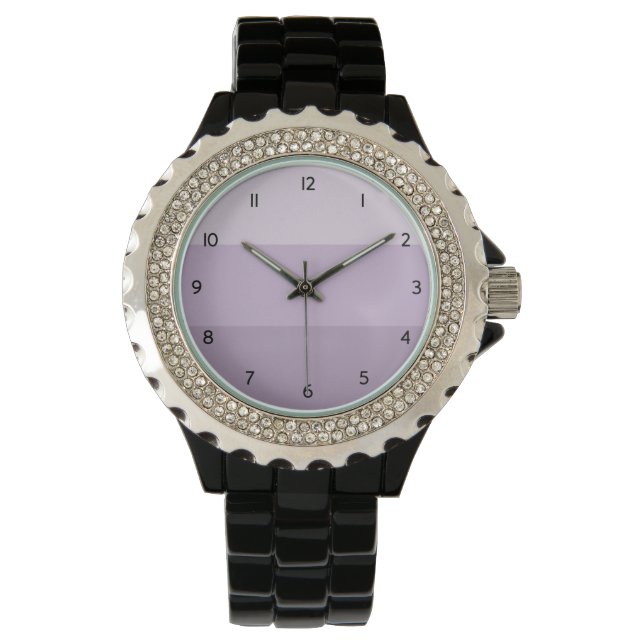Montre à rayures violettes Ombre (devant)