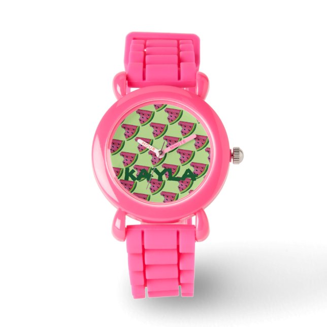 Montre à tranche de fruits de pastèque rose person (Recto)
