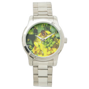 Montre Abeille sur Fleurs Jaunes