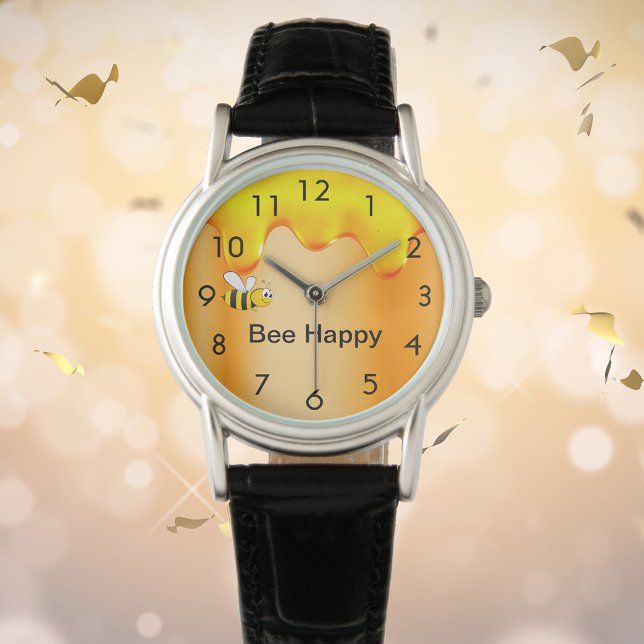 Montre Abeilles heureux bourdons or miel gouttes motivati (Créateur téléchargé)