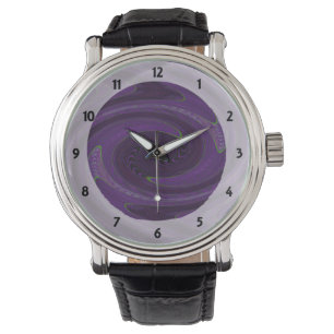 Montre abrégé sur noir pourpre foncé pirouette