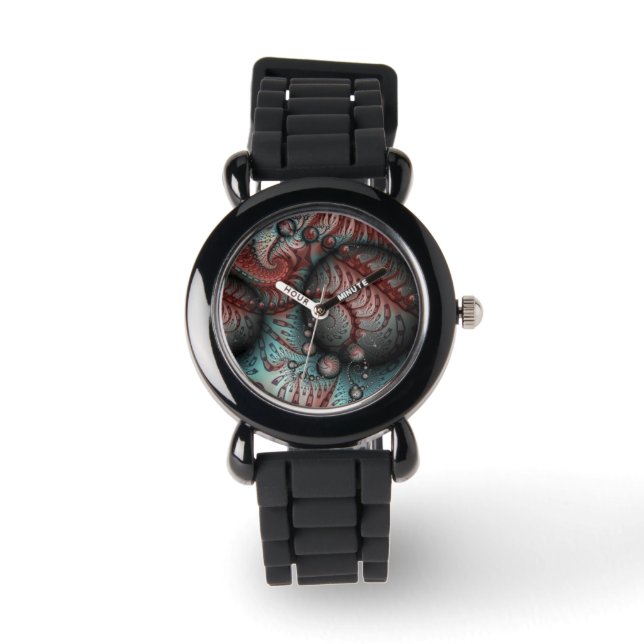 Montre Abstrait Imaginaire dynamique Fractal Art Brown Bl (Recto)