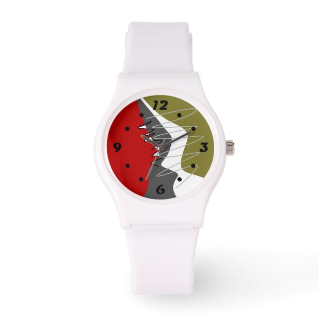Montre Abstrait, Moderne, Créatif, Oreillère à lancer app (Recto)