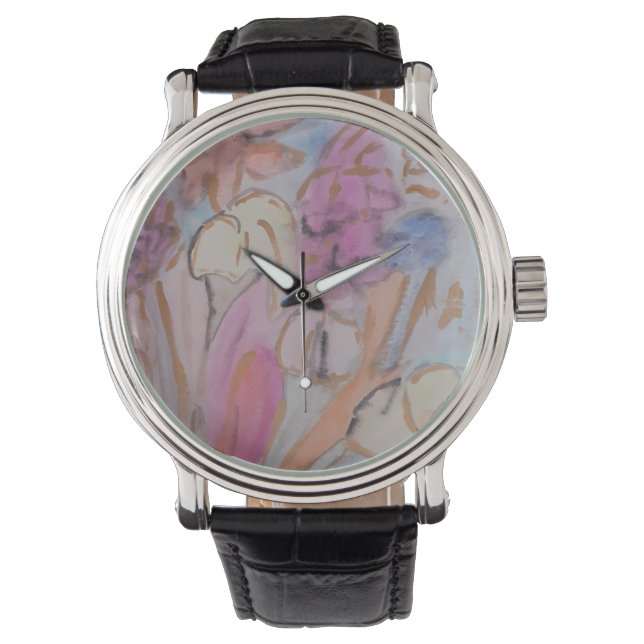 Montre Abstrait Pastel Floral (devant)