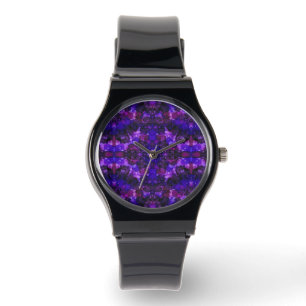 Montre Abstrait Violet Mystique à l'encre d'alcool
