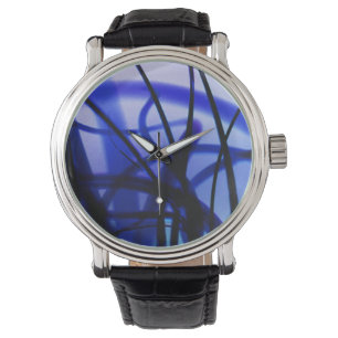 Montre Abstraite Bleue Enchevêtrée avec bracelet N