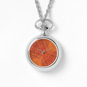 Montre Acceptation   Médaillons de saumons rouges orange 