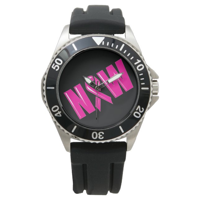 Montre ACTUELLEMENT Sensibilisation au cancer du sein (devant)