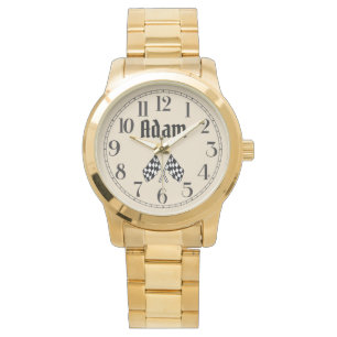 Montre Adam's Crossed À damiers Flags Watch