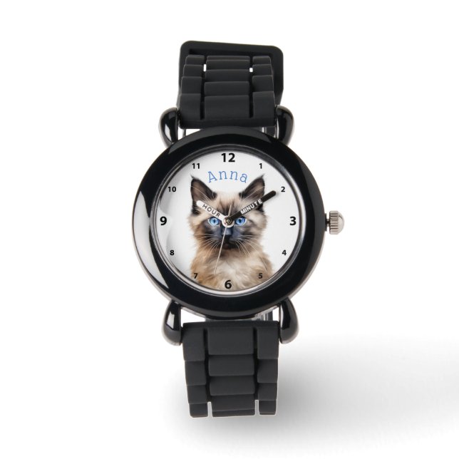 Montre Adorable Siamese Kitten Personnalisé (Recto)