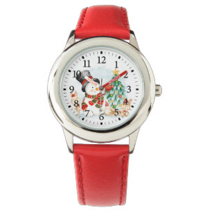 Montre Adorables Bunnies Snowman De Noël Et Enfants D'Ar