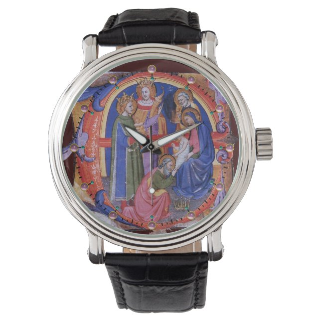MONTRE ADORATION DU PARCHEMENT MAGI NATIVITÉ NOËL (devant)