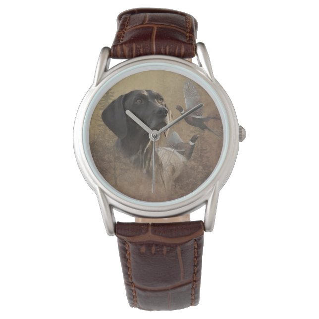 Montre Affichage des pointeurs à cheveux courts allemands (devant)